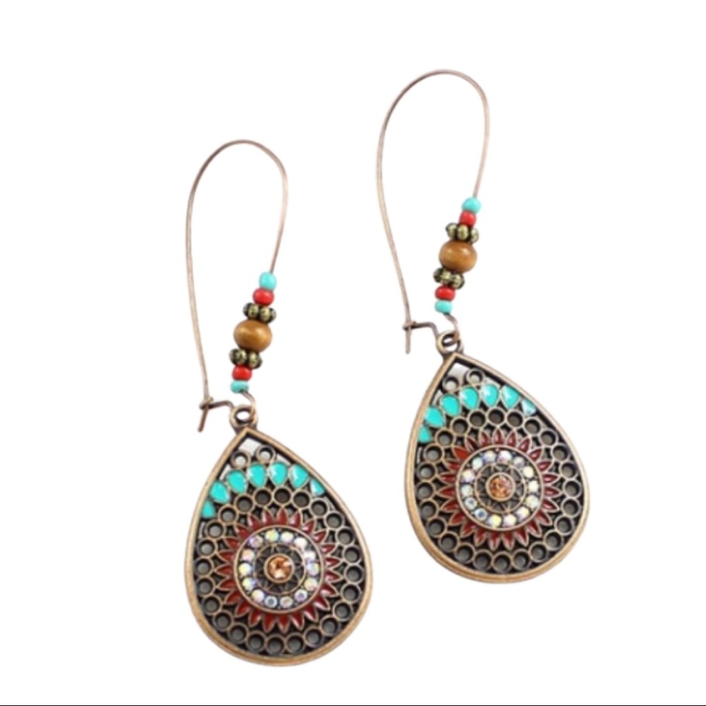 NEW Boho Vintage Look Hanging Dangle Drop Earrings